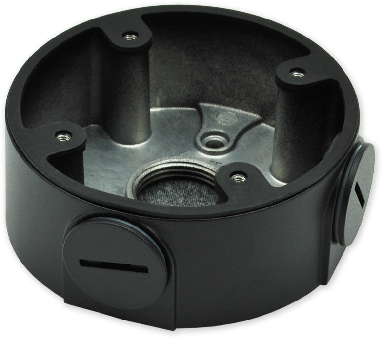zapojovací box kulatý, černý, průměr 97 mm