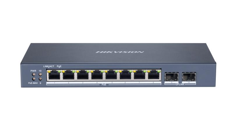 10/8 PoE switch, 8x PoE 1Gbps, 2x SFP, web manag., max.110W