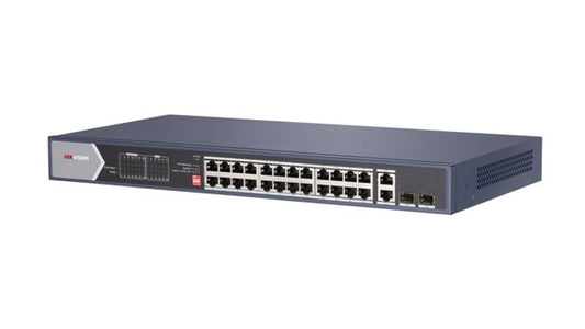 26/24 PoE switch,24x PoE 1Gbps, 2x uplink 1Gbps, 2x SFP, max.370W