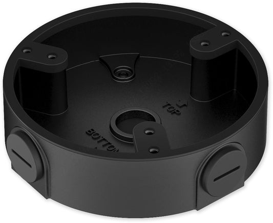 zapojovací box kulatý, černý, průměr 122 mm