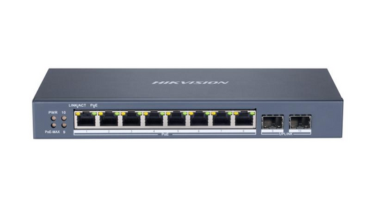 10/8 PoE switch, 8x PoE 1Gbps, 2x SFP, web manag., max.110W